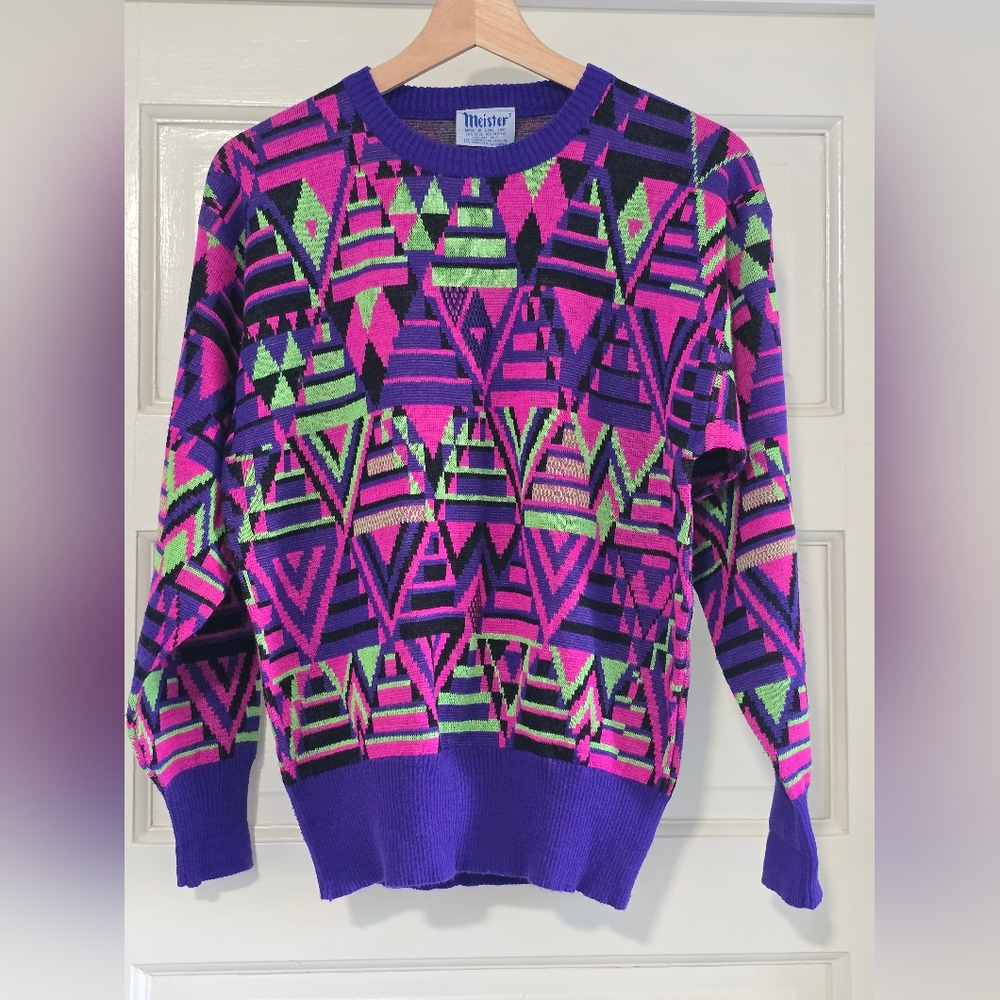 Vintage Meister 1980s Geometric Sweater